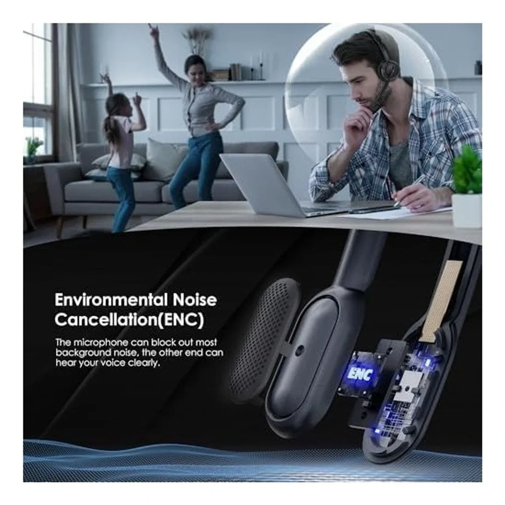 Angteela Wireless Headset with Mic ANC ENC Noise‎ Cancelling Charging Base